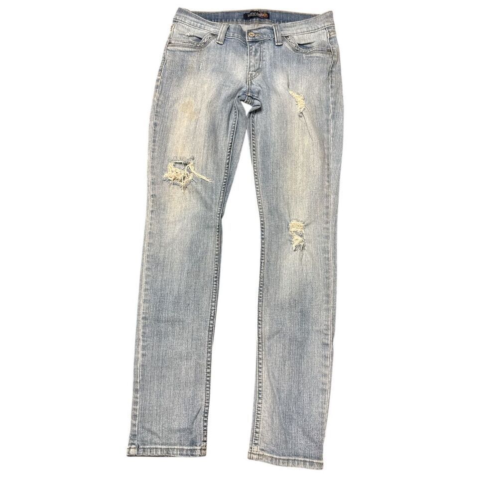 Levi’s Genuinely Crafted Low Rise Skinny Size 9 M Light Wash Blue Distressed